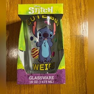 Disney Stitch Glass “Cute But Weird” NWT